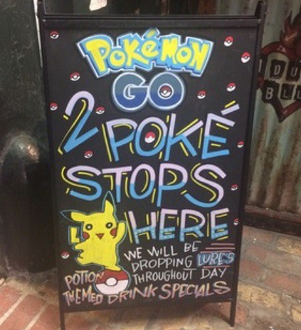 Bar Two PokeStops Accesible Ad Board